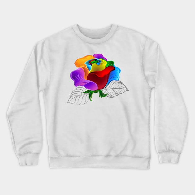 Rainbow rose bud ( Rainbow roses ) Crewneck Sweatshirt by Blackmoon9